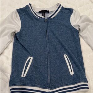 Forever 21 Navy and White Varsity Jacket